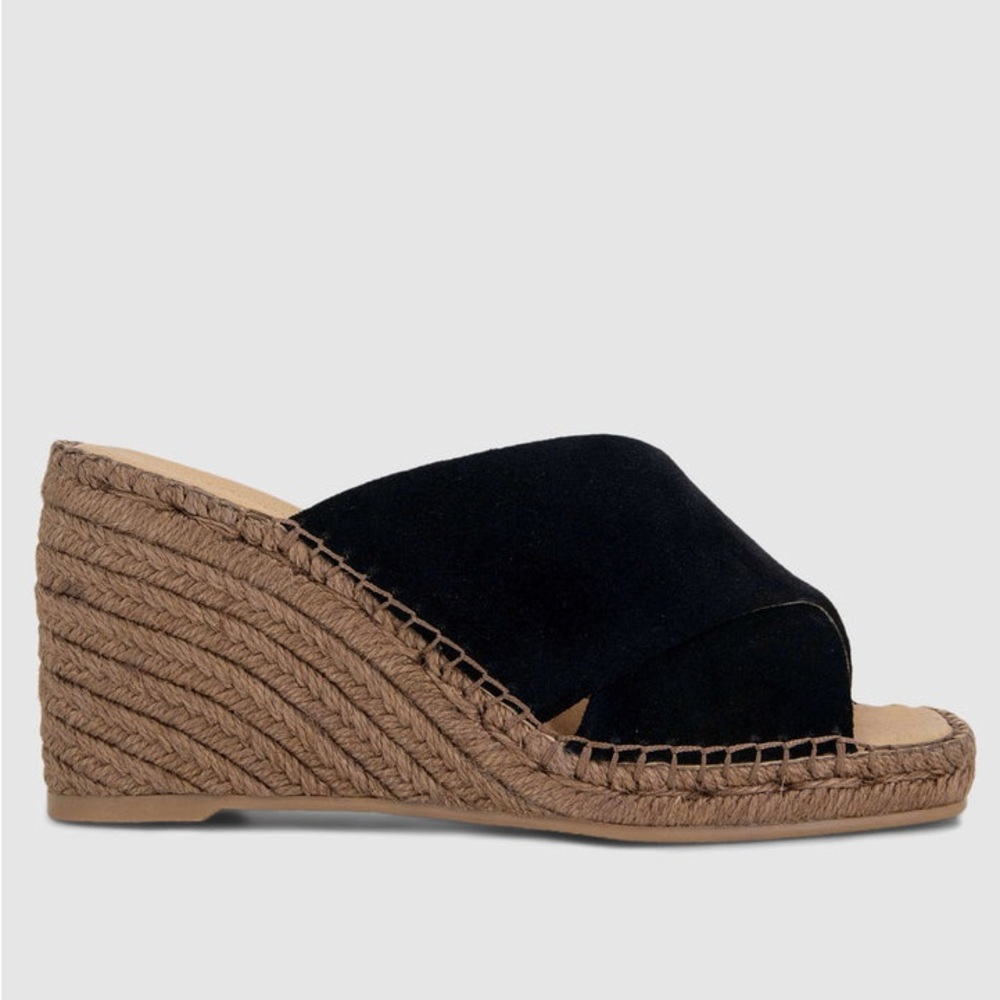 Splendid Britt Black Wedge Sandals